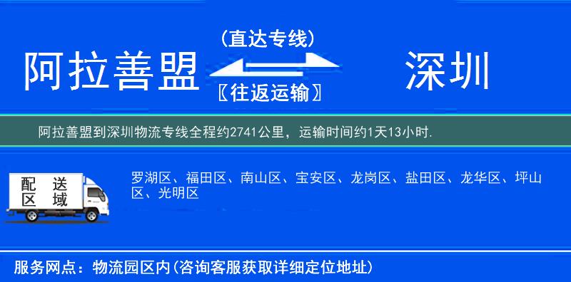 阿拉善盟到深圳物流专线