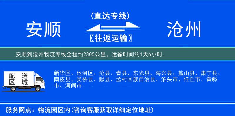 安顺到沧州物流专线