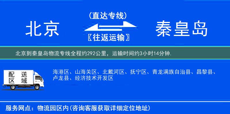 北京到秦皇岛物流专线