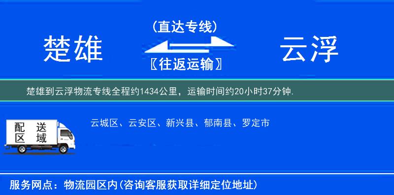楚雄到云浮物流专线