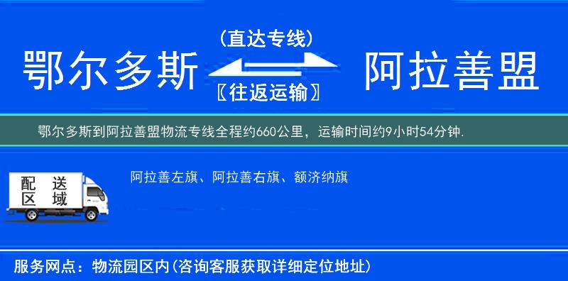 鄂尔多斯到阿拉善盟物流专线