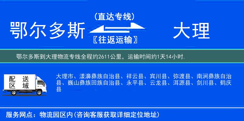 鄂尔多斯到大理物流专线
