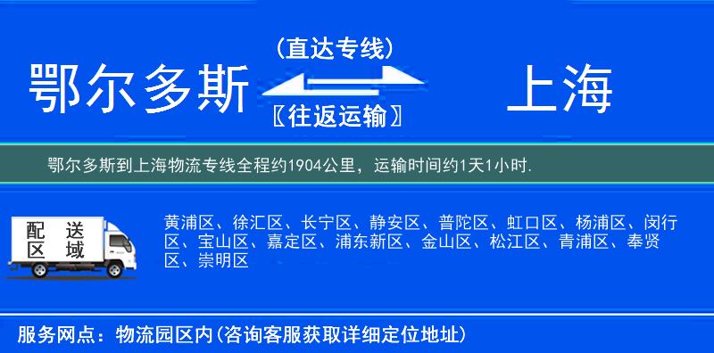 鄂尔多斯到上海物流专线