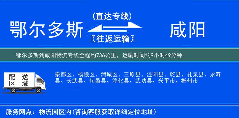 鄂尔多斯到咸阳物流专线