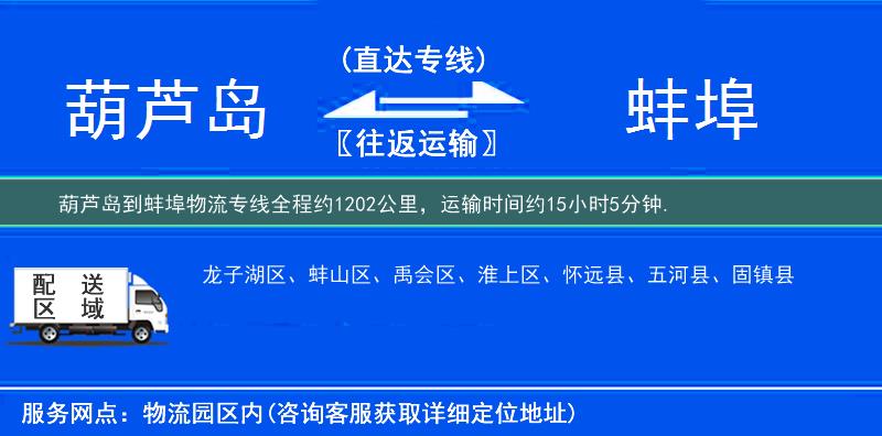 葫芦岛到蚌埠物流专线