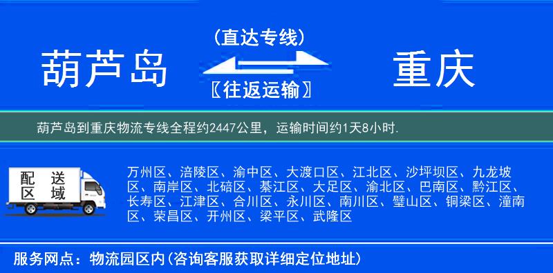 葫芦岛到重庆物流专线