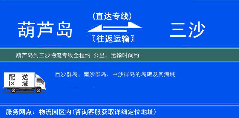 葫芦岛到三沙物流专线