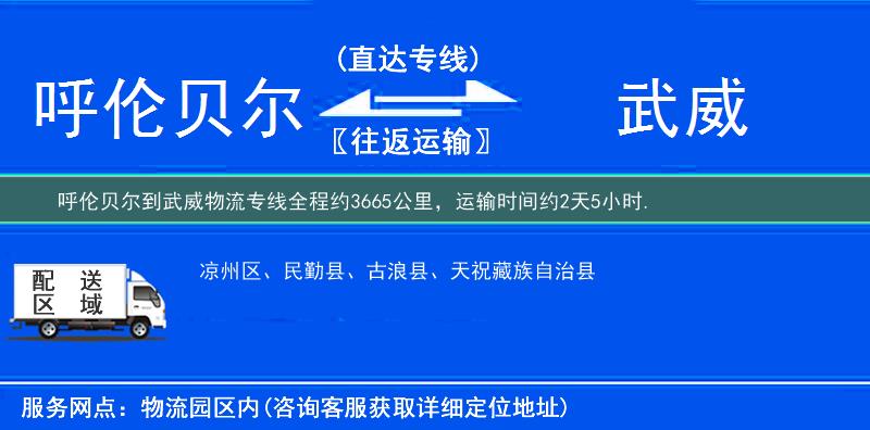 呼伦贝尔到武威物流专线