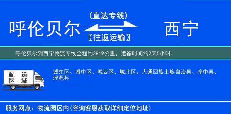 呼伦贝尔到西宁物流专线