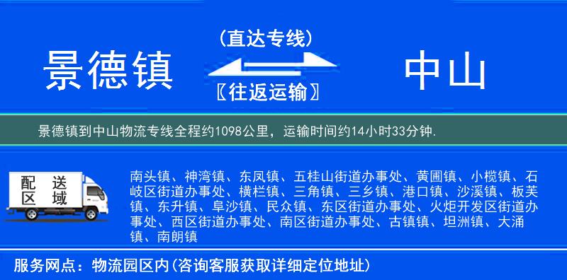 景德镇到中山物流专线