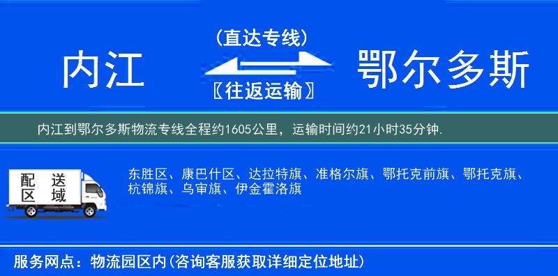 内江到鄂尔多斯物流专线