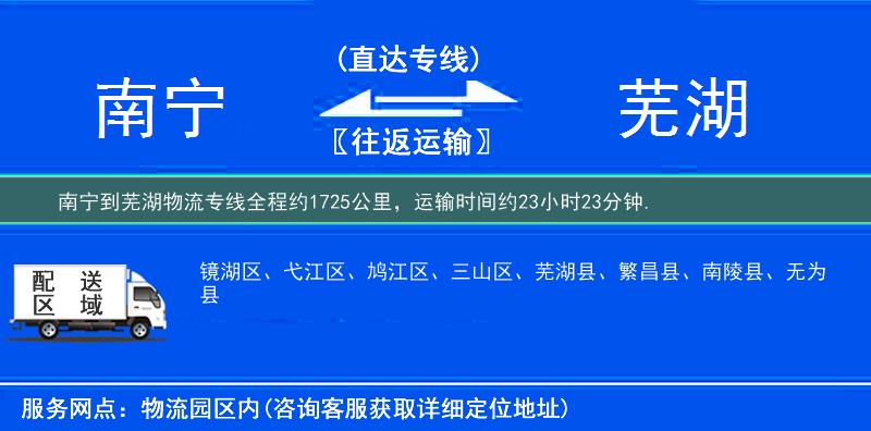 南宁到芜湖物流专线