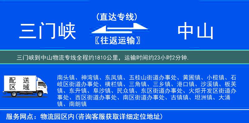 三门峡到中山物流专线