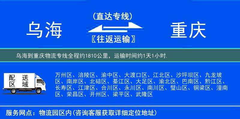 乌海到重庆物流专线
