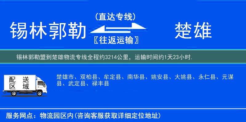 锡林郭勒盟到楚雄物流专线