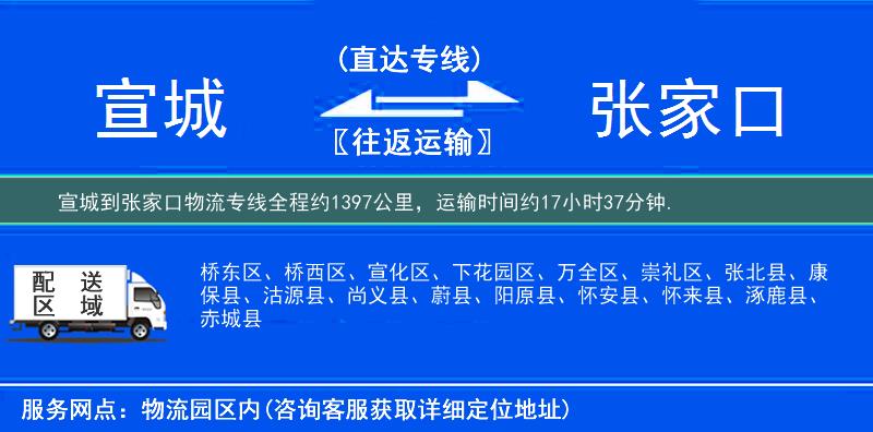 宣城到张家口物流专线