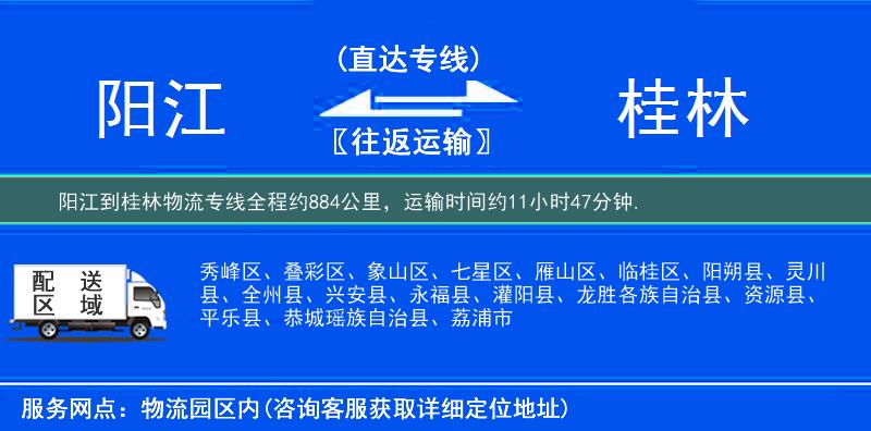 阳江到桂林物流专线