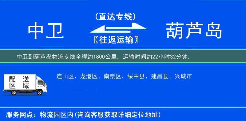 中卫到葫芦岛物流专线